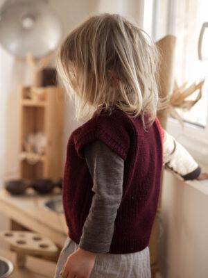 Strickweste Merino Bordeaux