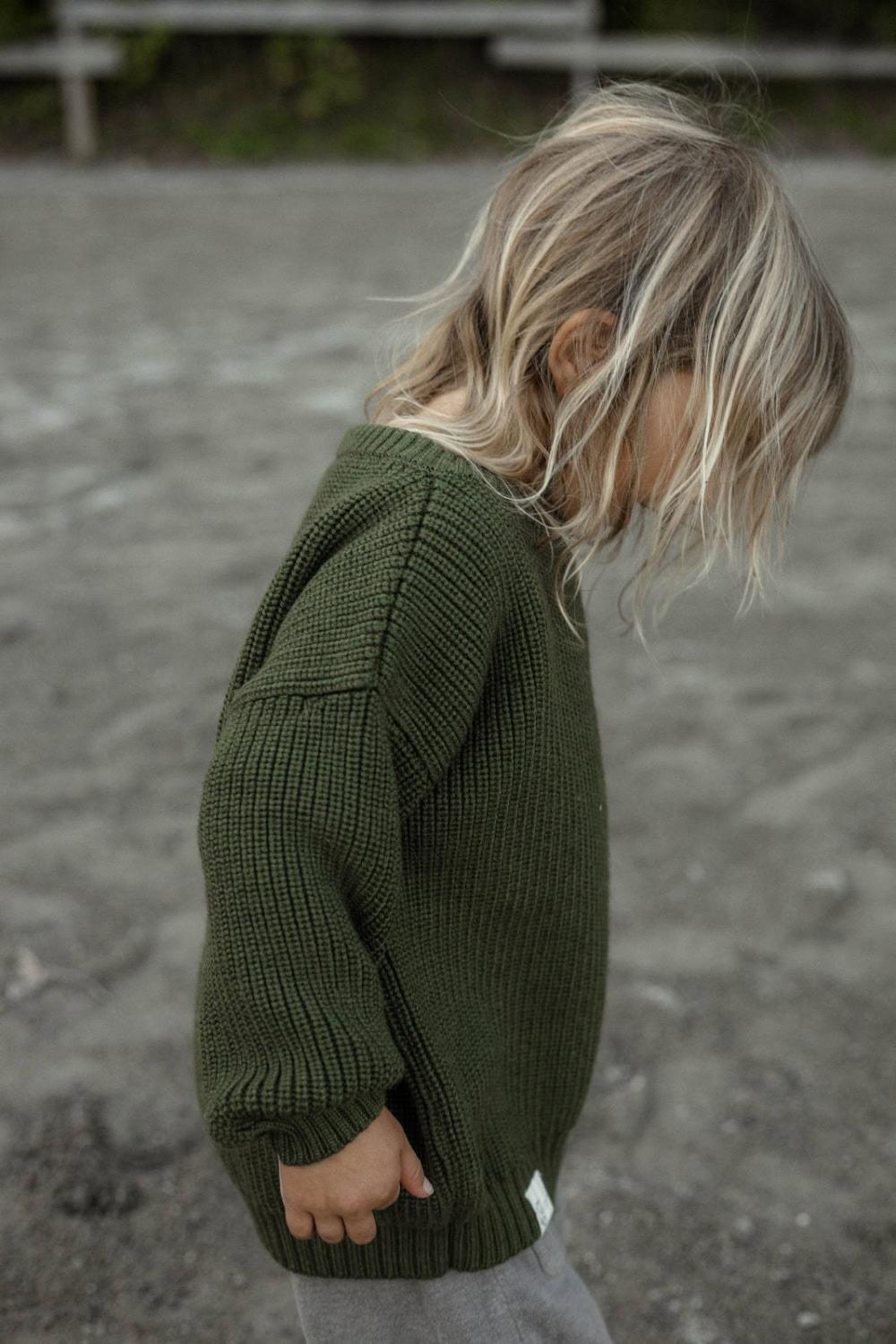 Strickpullover Olivegrün – Bild 2