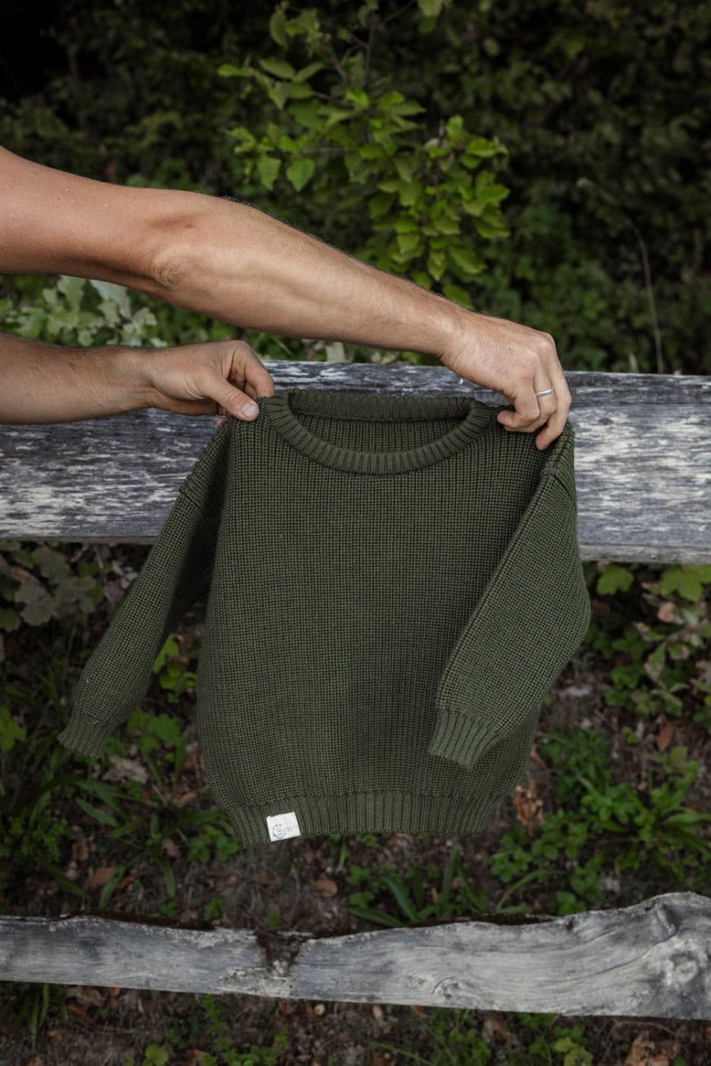 Strickpullover Olivegrün – Bild 4