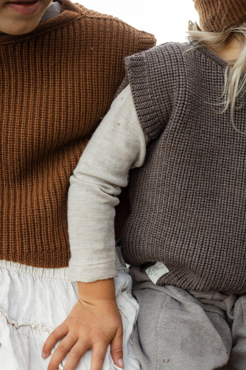 Strickweste Merino Zimt – Bild 5
