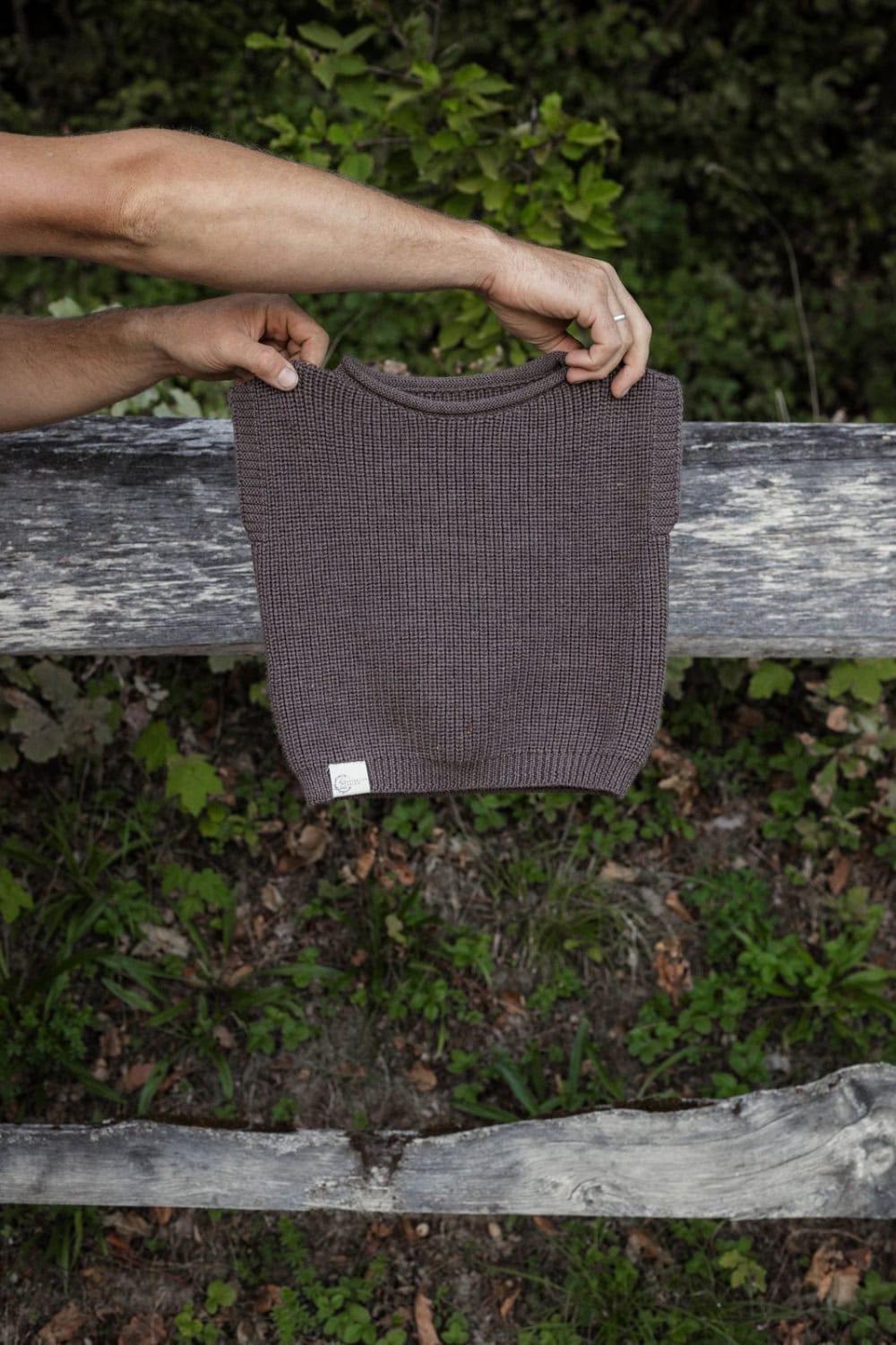 Strickweste Merino Mittelbraun – Bild 9