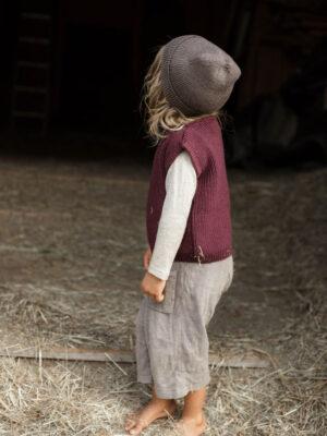 Strickweste Merino Bordeaux