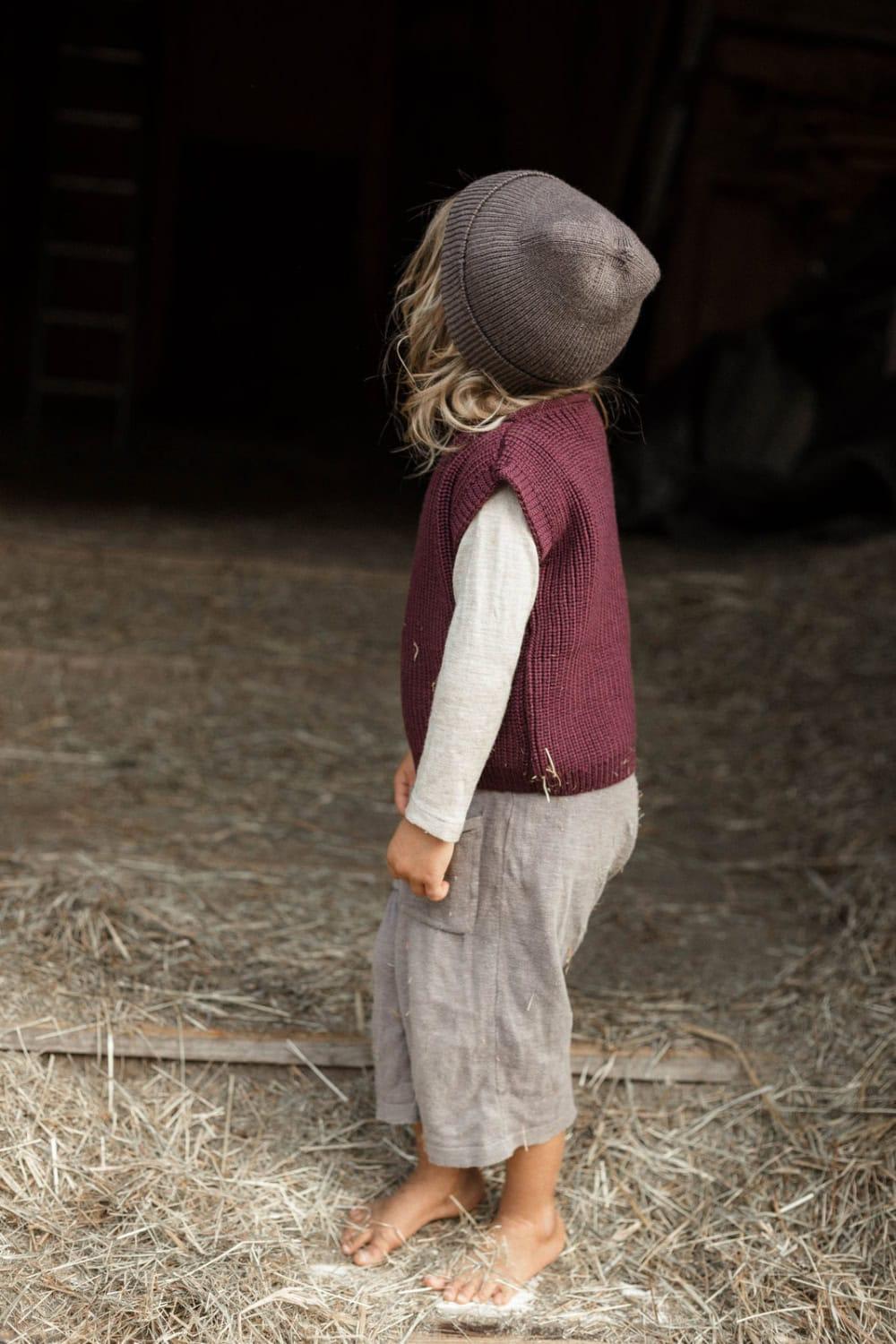 Strickweste Merino Bordeaux